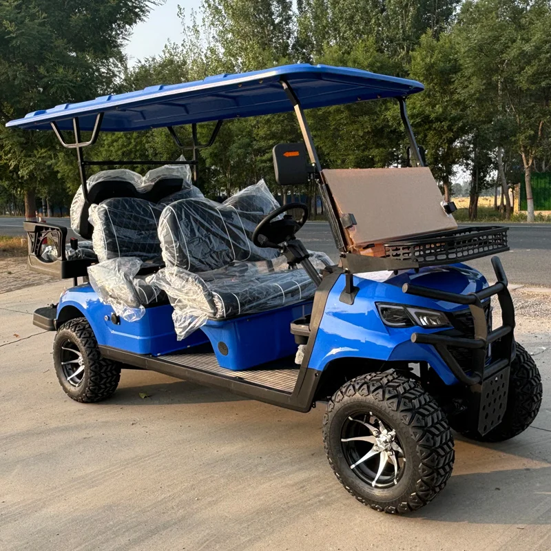 2024 New Tourism 4-Wheel-Drive Golf Carts Street Legal Electric Golf Carts 6 Seater 48V 72V Lithium Battery Golf Cart