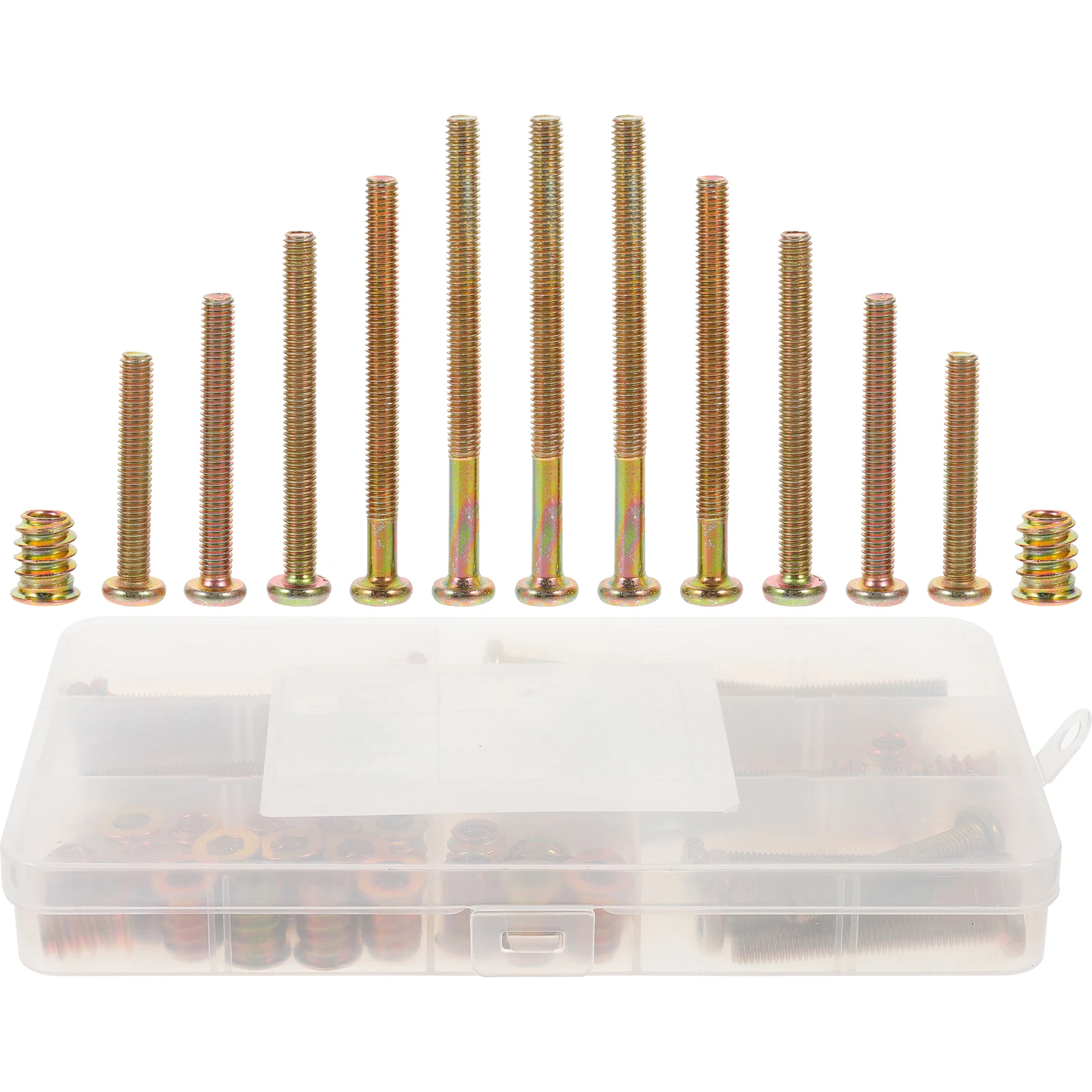 

1 set 25 Sets Furniture Screw Kit M6x15mm Galvanized Steel Threaded Inserts Nuts Bolts Wood Flanged Hardware Durability AntiRust