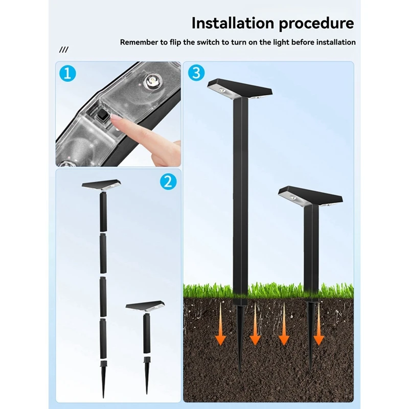 Solar Path Light Garden Light Waterproof Garden Light Solar Light Outdoor Light Road Decoration Solar Ground Light-AT64