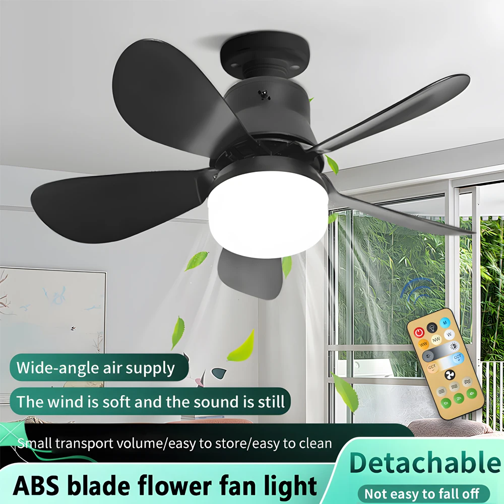 LED 30W ceiling fan light E27 with remote control for dimming, suitable for living room  study, household use Fan lamp 85-265V