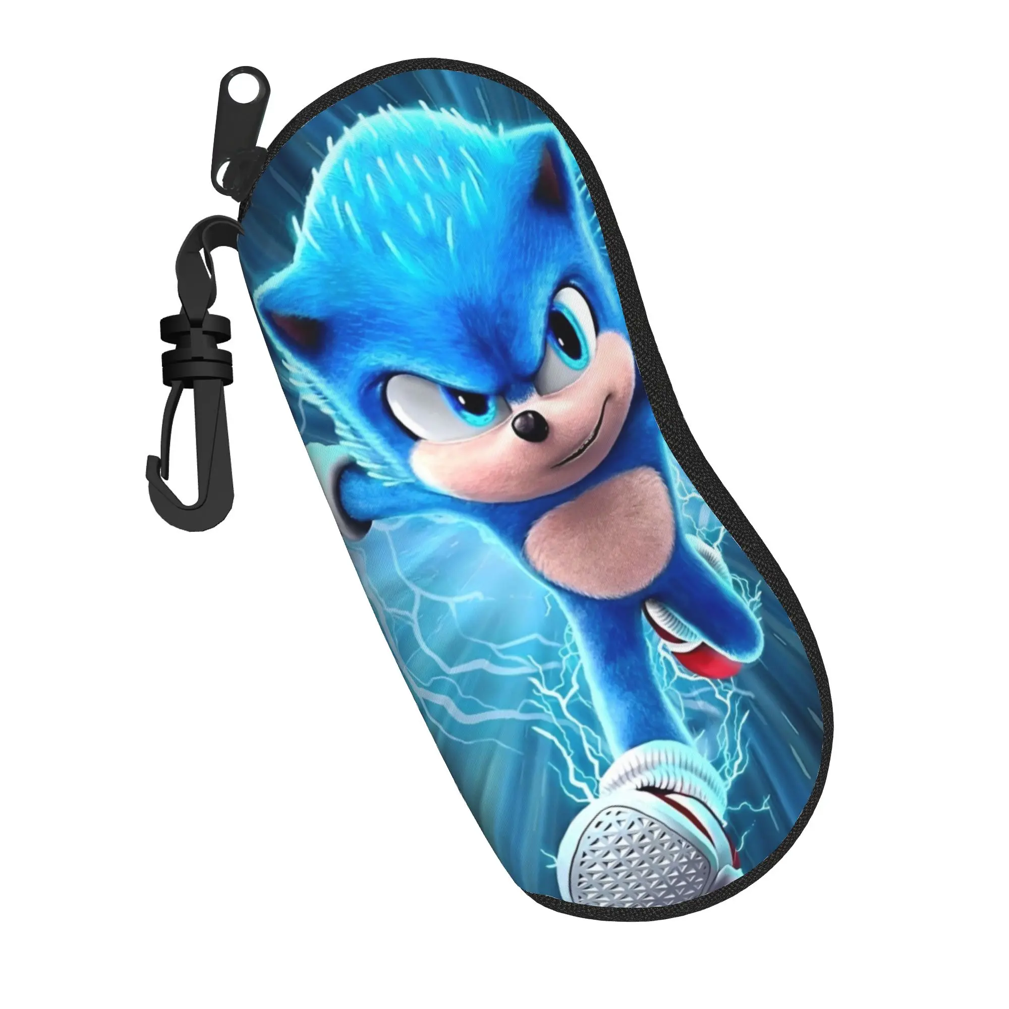 The Hedgehog Shadow Games Glasses Case Unisex Anti-Fall Zipper Cartoon Sunglasses Protector Anti-Pressure Eye Contacts Case