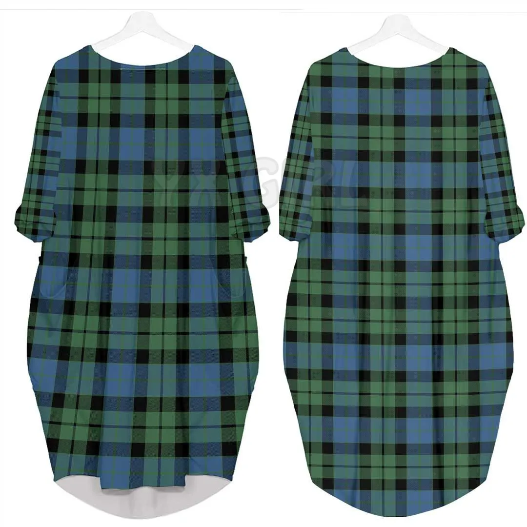 MacPherson Dress Ancient Tartan Batwing Pocket Dress  3D Printed  Batwing Pocket Dress Women's Pullover Oversized Female Dresses