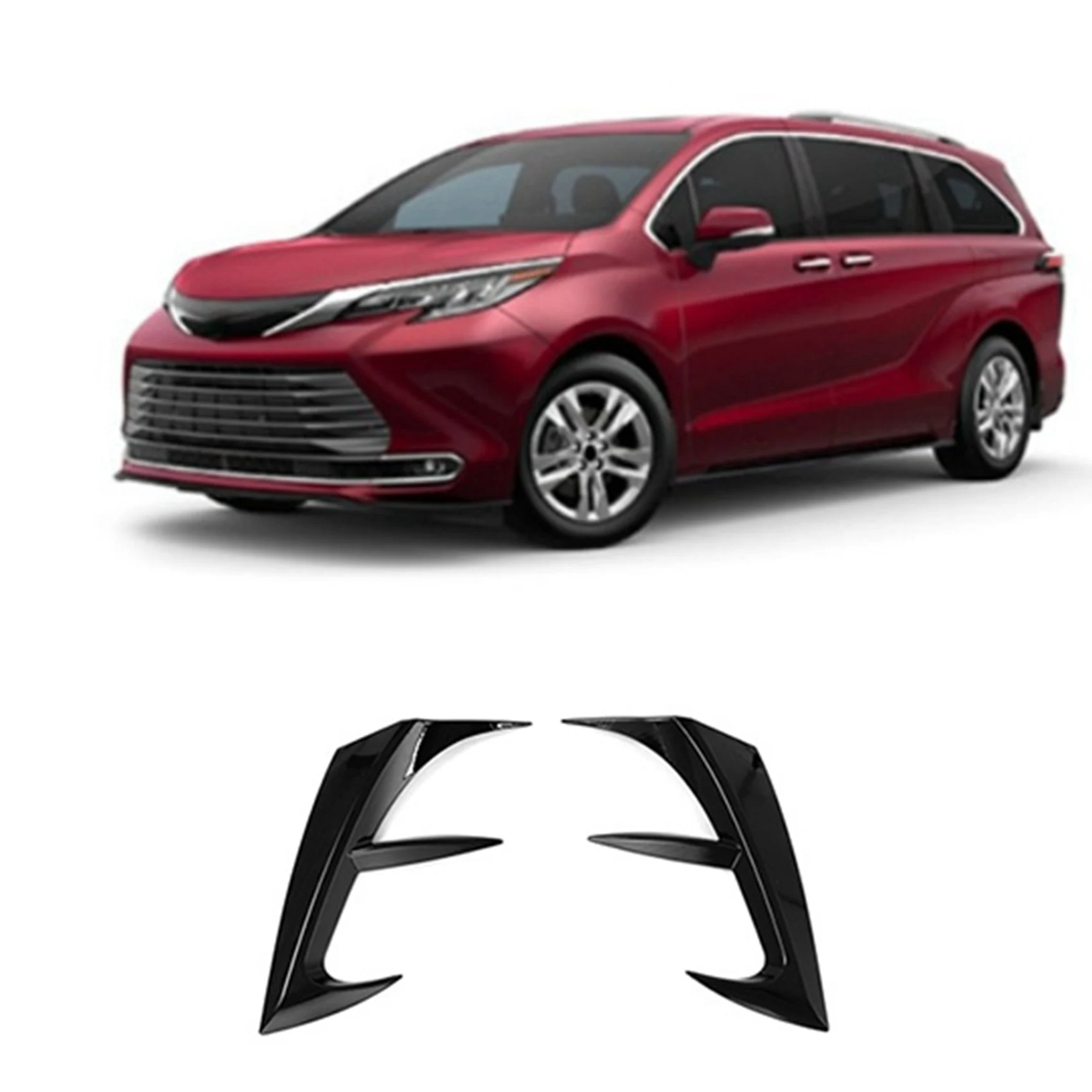 Car Rear Bumper Lip Spoiler Canards External Garnish Strip Eyebrow Cover for Toyota Sienna 2021 2022