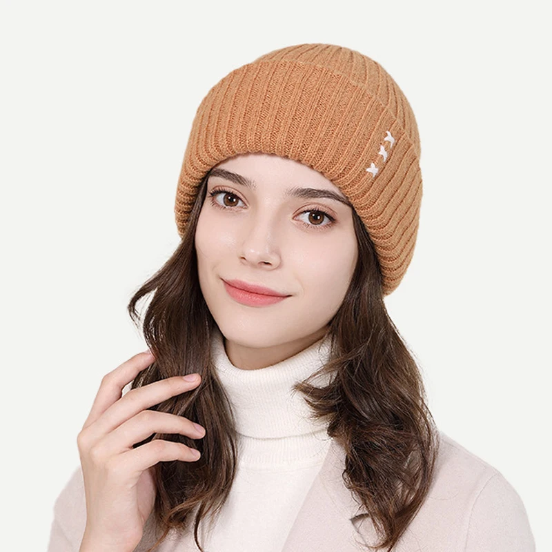 

Hat Women Winter Wool Knit Beanie Autumn Warm Soft Skiing Accessory For Cold Weather Outdoors Sports Luxury