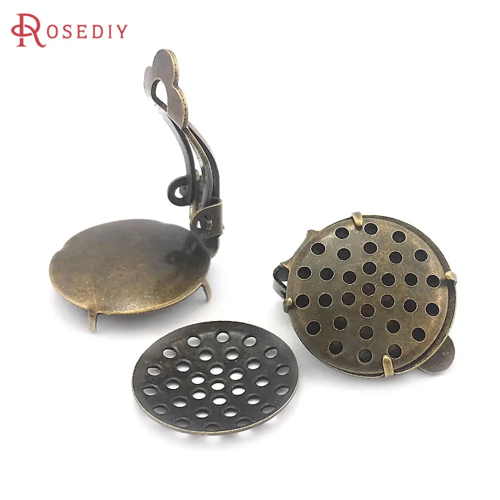 12MM 16MM 18MM 25MM 18K Gold Color Brass Combinable Round Earrings Clips Diy Jewelry Making Earring Accessories for Women