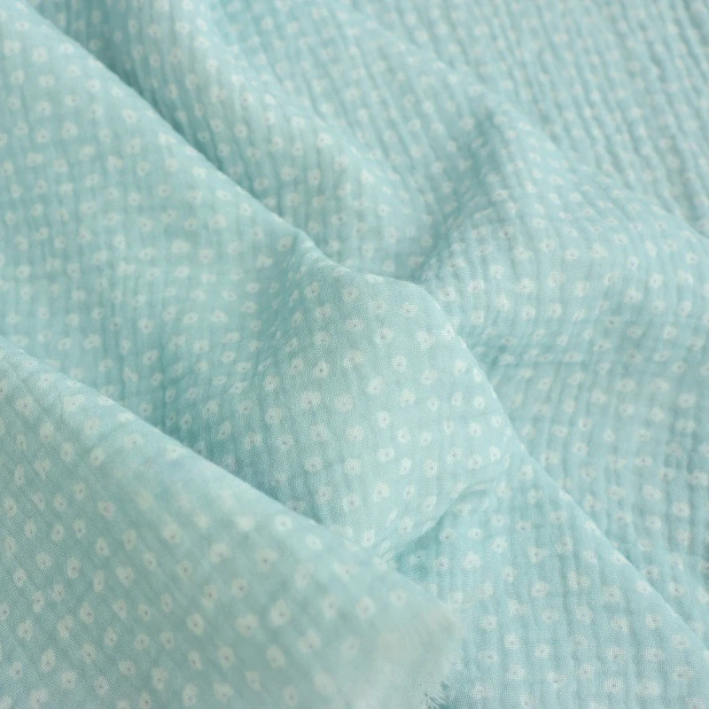 135x50cm Baumwolle Retro Doppellagige Gaze Plissiertes Heimgebrauchs-Lätzchen-Handtuch Decke Schlafkleidung Badetuch Nähstoff – Detail 14