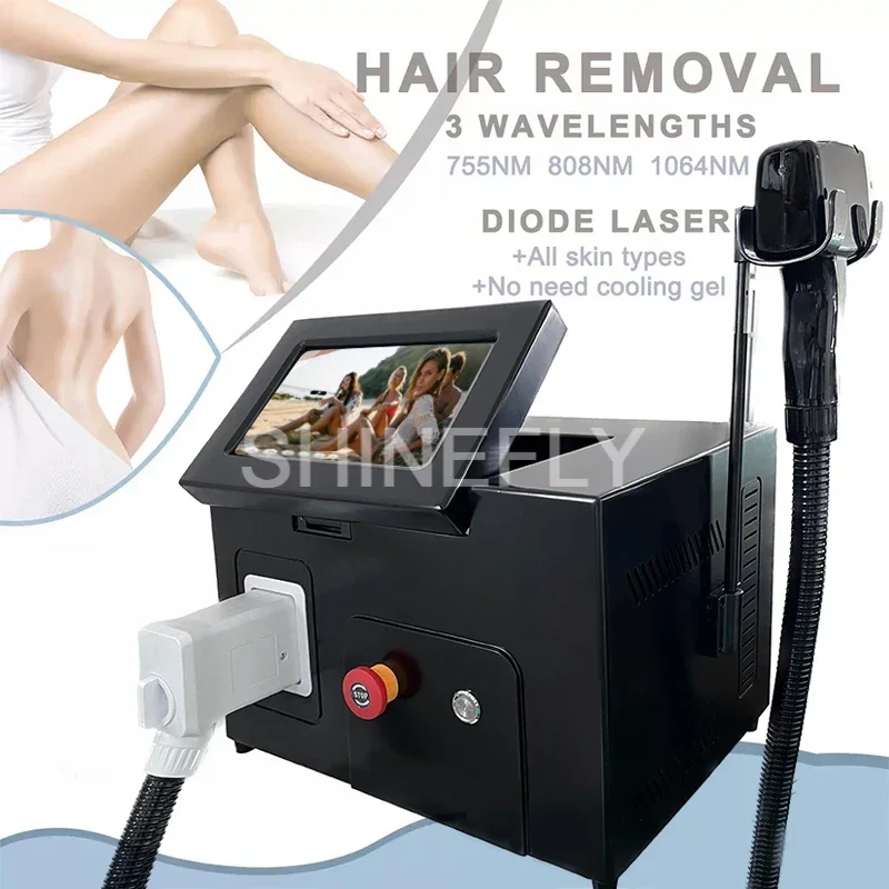 2024 Professional Laser Epilator Ice Titanium Permanent Hair Removal 3 Wavelengths Diode Laser remove hair Machine for salon