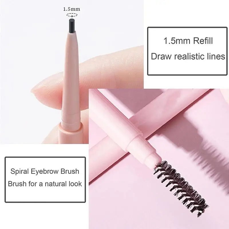 Ultra Fine Tip Eyebrow Pencil Waterproof Brows Makeup Fine Tip Brow Pen Convenient Long Lasting Multifunctional Brows Makeup