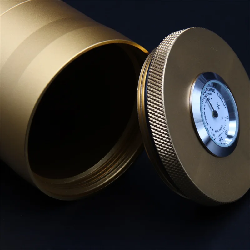 

Портативный тубус-хумидор для сигар из алюминиевого сплава, герметичный дорожный футляр с гигрометром – влагонепроницаемый рождественский подарок для одной сигары