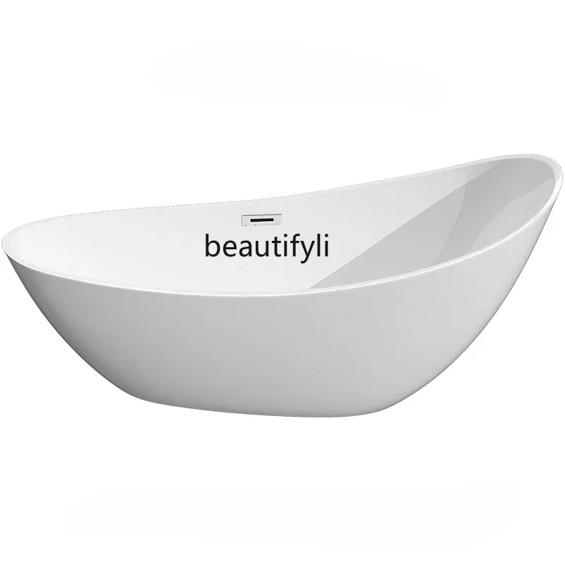 Modern Adult Acrylic Independent Bathtub Crescent-Shaped Bathtub Hotel Homestay