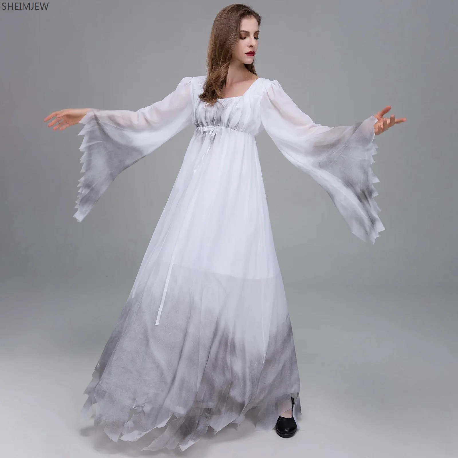 

New Halloween Horror Ghost Bride Cosplay Dress Women Witch Zombie Roleplay Medieval Costume Carnival Party Stage Show Dress Up