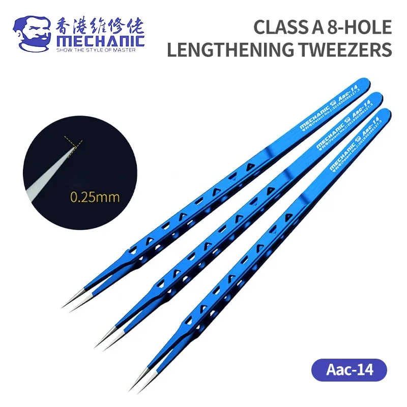 MECHANIC Aac-14 Non-magnetic Hollow Cooling Precision Tweezers for Mobile Phone Repair PCB Flying Lead Clamping Tweezers Tool