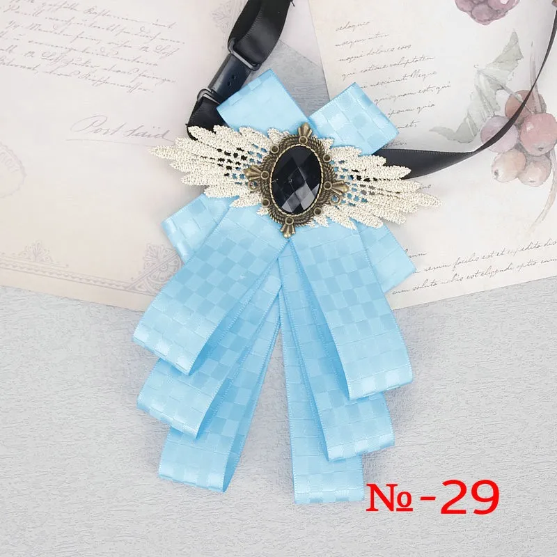 57 farben Wunderschöne Band Bowtie Schwarz Schmuck Metall Männer Hochzeit Party Schmetterling Weibliches Hemd Zubehör Damen Luxus Pin Fliege – Detail 35