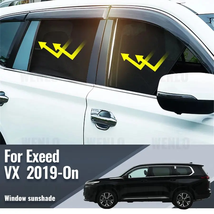 

Для Chery Exeed VX 2019 2020 2021 2022 2023 2024 Автомобильный солнцезащитный козырек на лобовое стекло, занавеска на заднее боковое окно, солнцезащитный козырек