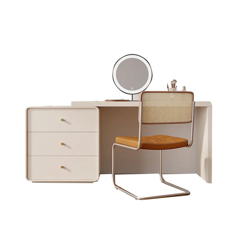 

French cream style dresser, chest of drawers, integrated bedroom TV cabinet, makeup table combination, bedside storage cabinet