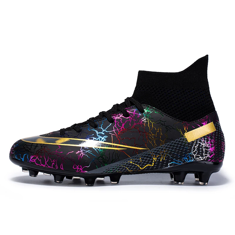 

New training competition football shoes high-top long spikes new cross-border large size high-top broken spikes football shoes48