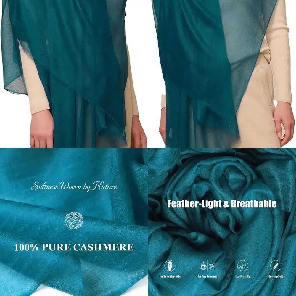 

Женская шаль из чистого кашемира, легкая пашмина 91x40, универсальная накидка на каждый день