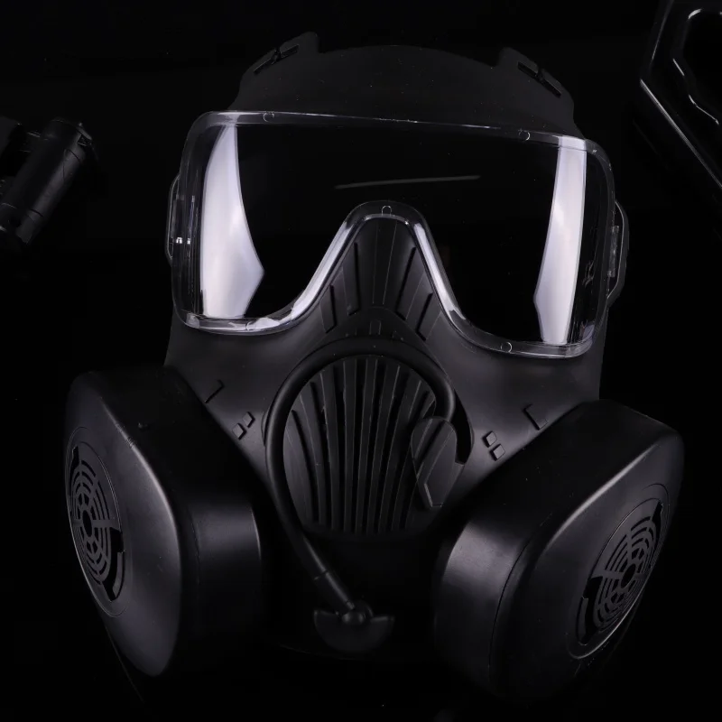ZLang TPE Taktische Paintball Airsoft Vollgesichtsmaske mit Doppellüftern CS Cosplay Schutzmasken mit Selbstklebendem Kopfband