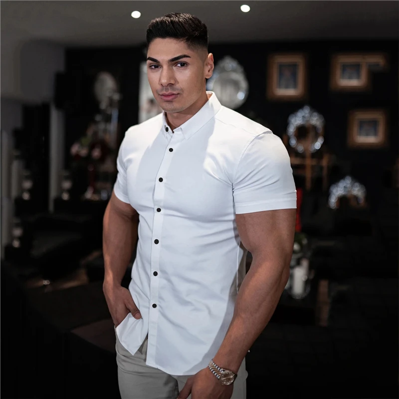 

Slim Fit ort Sve Pure Color irt Busin Повседневный кубинский воротник из полиэфирного волокна Весна Лето Мужские irt Faion Trend