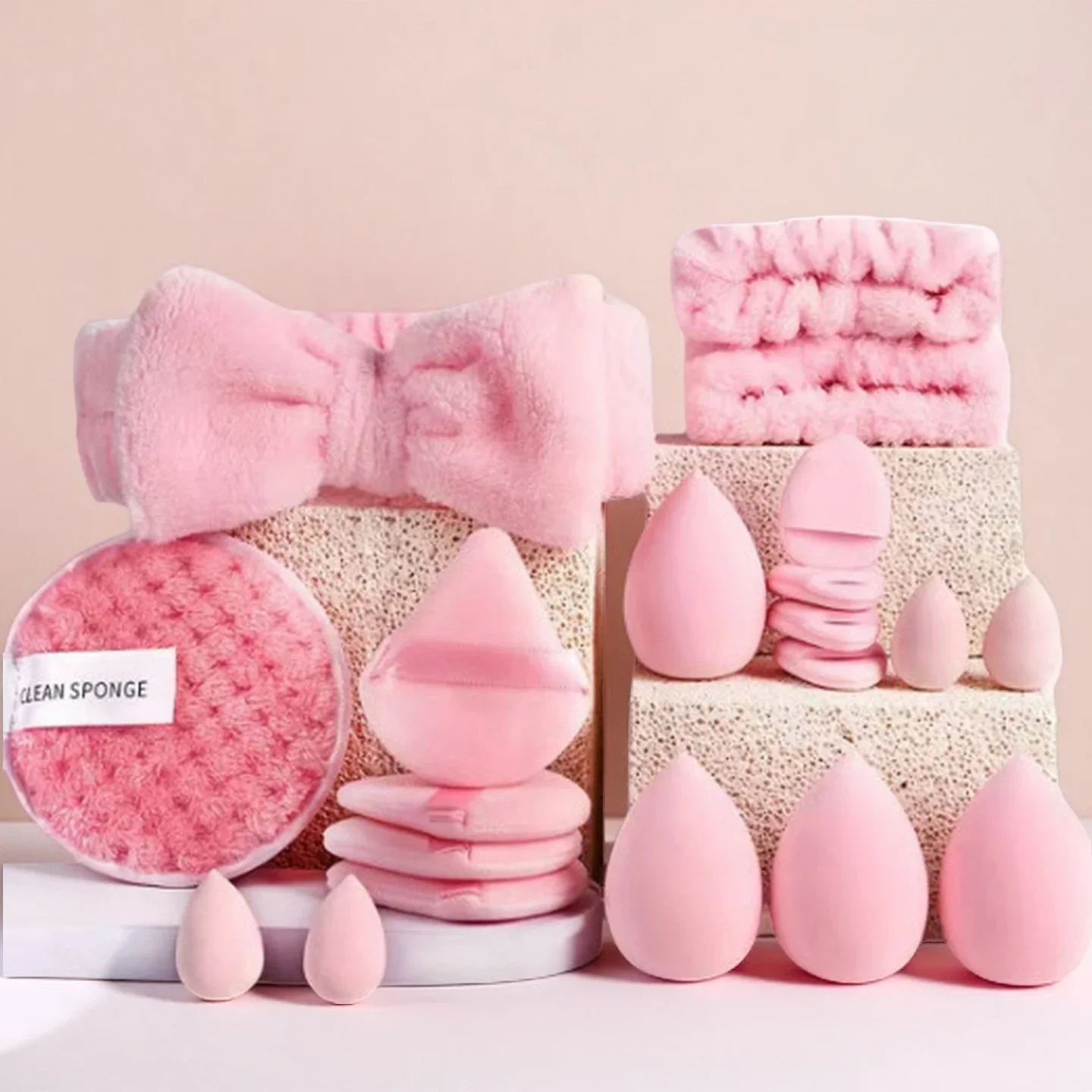 20 pezzi kit spugna per trucco spugne di bellezza frullatore triangel soffio di polvere mini spugne per trucco per fondotinta liquido correttore crema