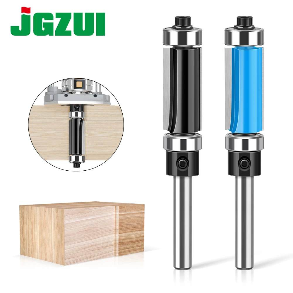 

6mm 1/4" Shank Double-shaft Repair Edge Cutter Woodworking Router Bit Face Top and Bottom Bearing Cutter Woodworking Tools