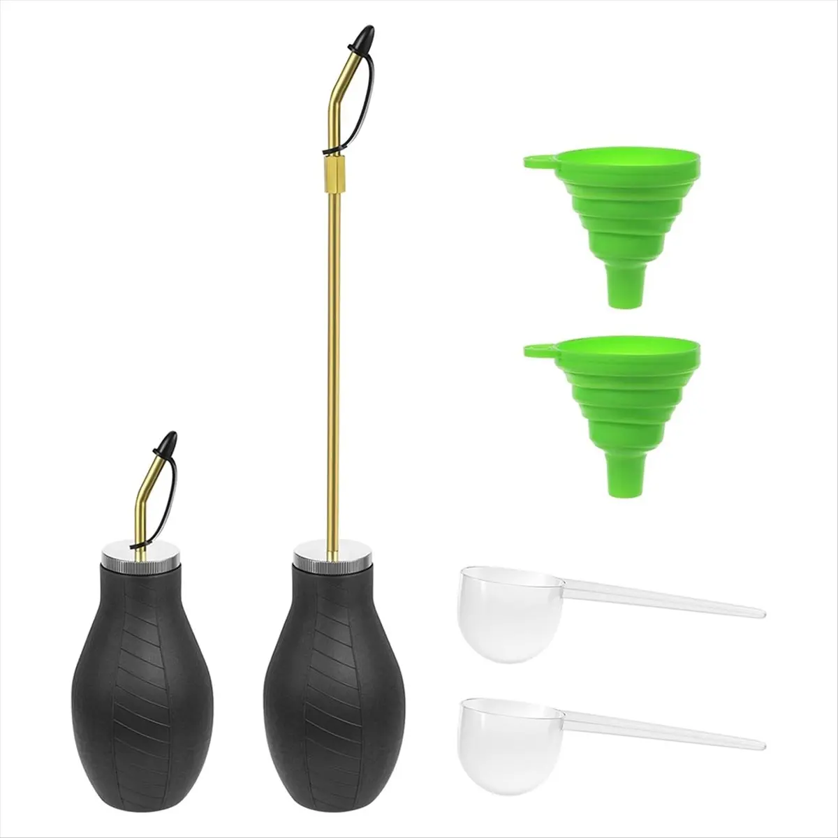 【ABFS】Diatomaceous Earth Powder Duster, Garden Powder Applicator with Long Brass Sprayer, Bulb Duster Sprayer