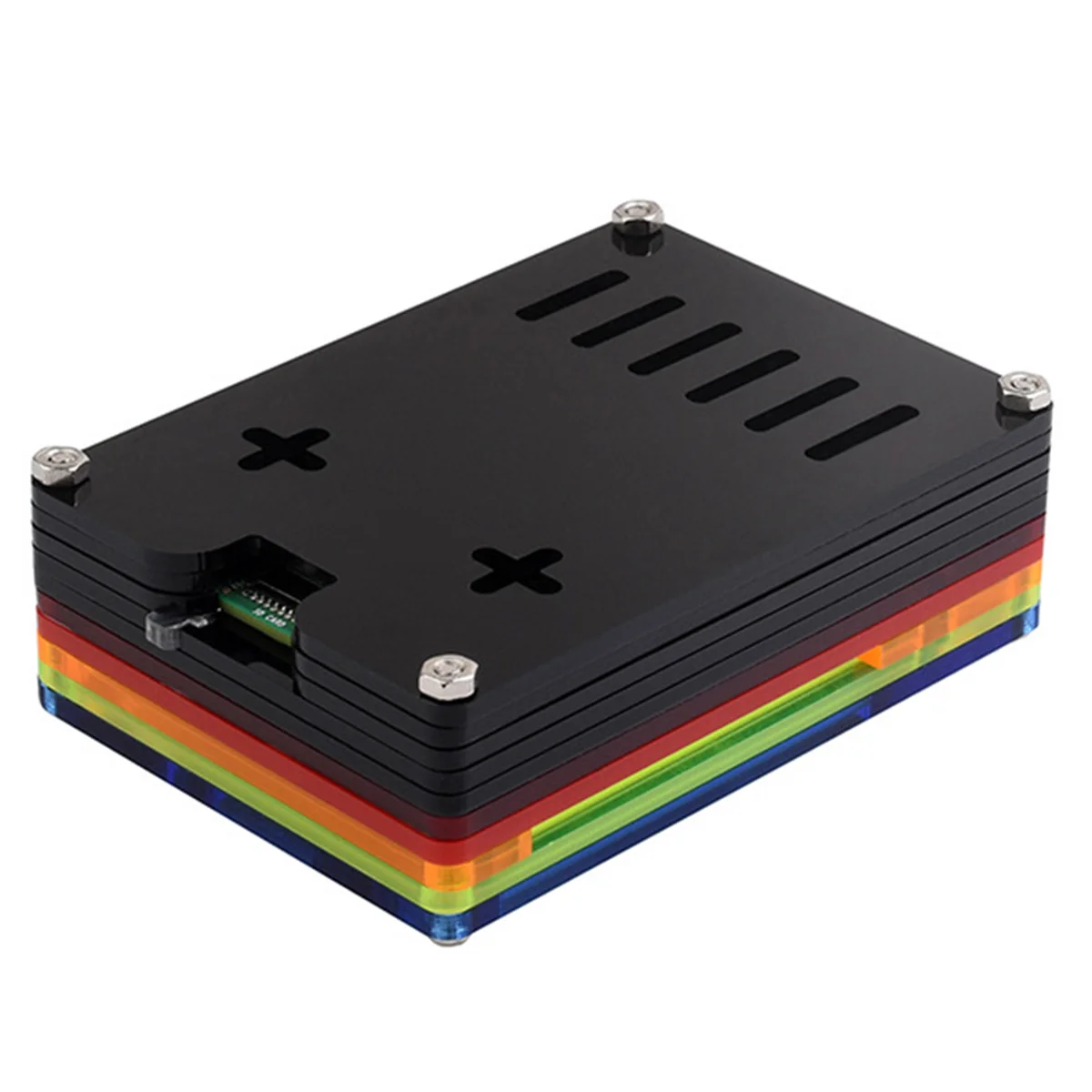 Carcasa transparente arcoíris para Raspberry Pi 5, funda protectora GPIO PCIe DSI CSI