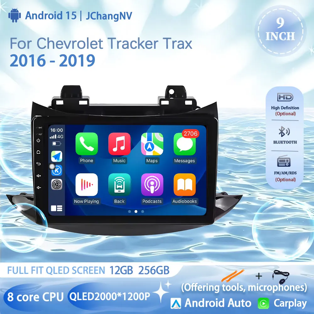 

Android 15 Auto Car Radio Multimedia Video Player For Chevrolet Tracker Trax 2016 - 2019 Bluetooth GPS Navigation DSP Carplay B