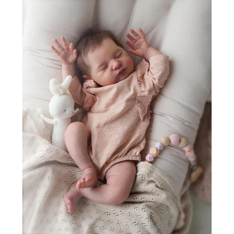 48CM Newborn Baby Soft Body Reborn Doll Luara Lifelike Soft Touch Cuddly Baby Multiple Layers Painting 3D Skin