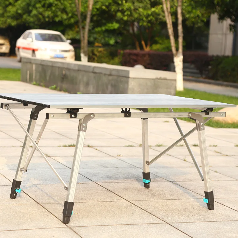 New outdoor camping barbecue aluminum alloy folding table elevating folding table Chicken rolls table