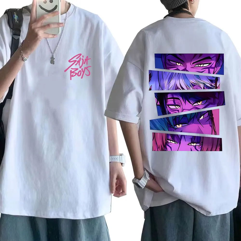 

Movie KPop Demon Hunters Saja Boys Eyes Print T Shirt Men Women Cotton Casual Oversized T Shirts Cartoon Fashion Trend T-shirts