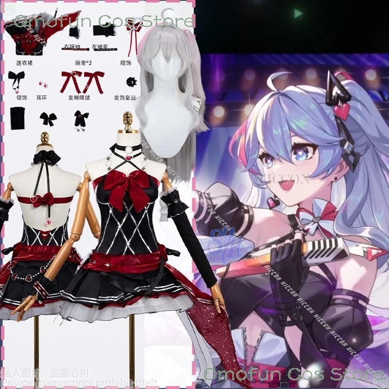 

Anime Game Strinova Cosplay Kanami Costume Kawaii Idol Uniform Black Red Flower Goth Dress Sexy Lolita Jirai Kei Halloween Party