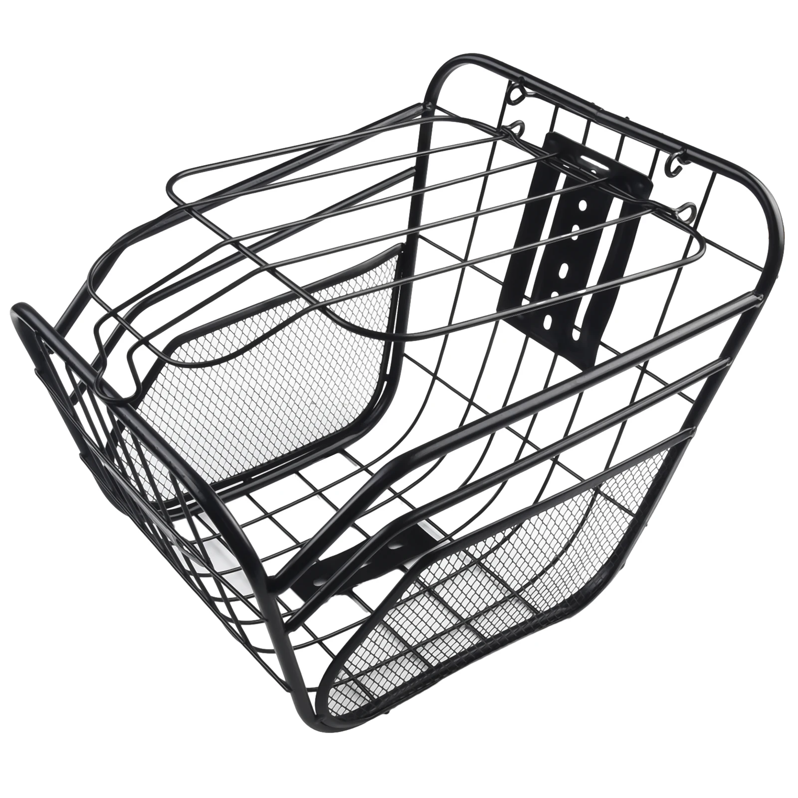 1pc Bicycle Cycling Basket Metal Storage Basket Large Capacity Bold Sturdy Bike Basket Bike Accessory About 33X23X24cm