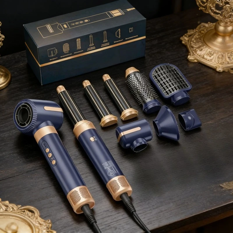 

7 In 1 Hair Dryer Brush Brushless High Speed Hair Dryer with Diffuser Ionic Blow Dryer Hot Air Styling Comb Auto Hair Curler