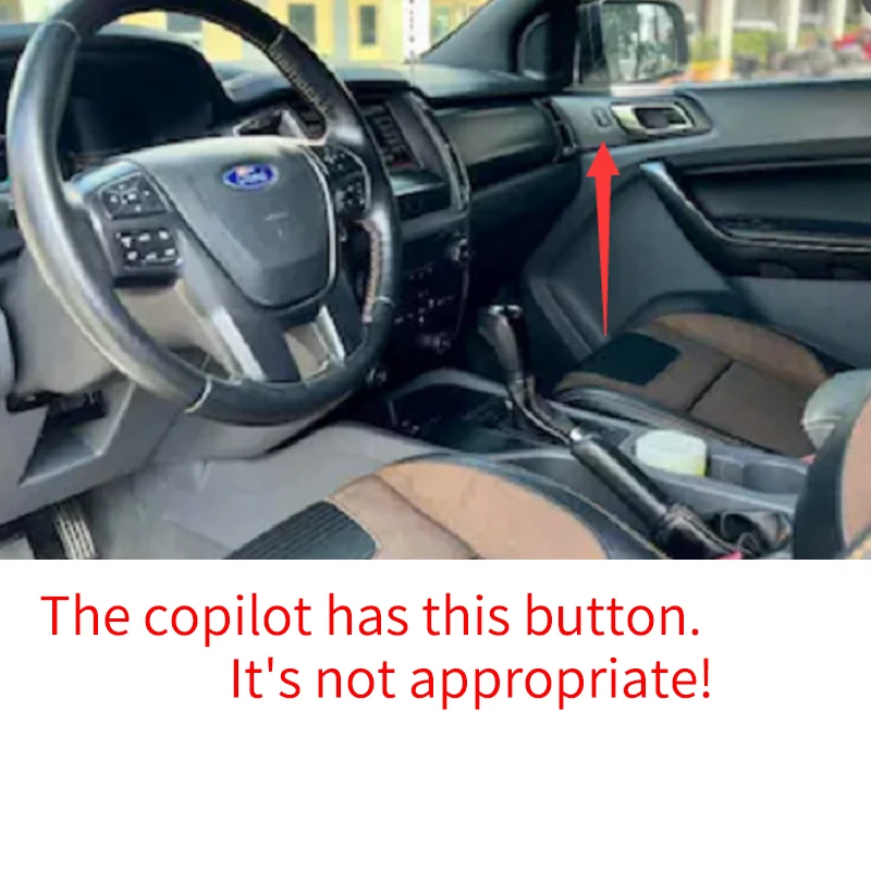 For Ford Ranger T7 2015-2019 Accessory glossy black Carbon fibre Car Interior modification gear shift electric window 2016 2017