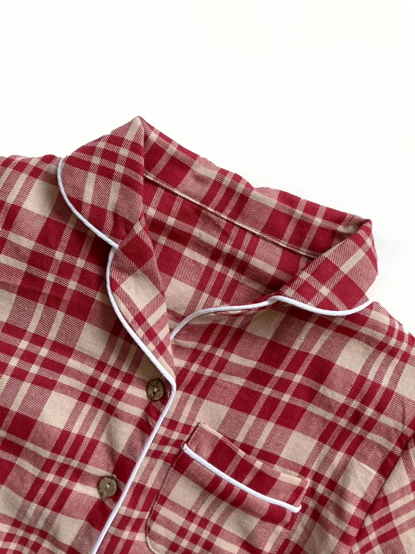 2024 Christmas Children Holiday Clothes Red Plaid Pyjamas Sets Kids Long Sleeve Cotton Sleepwear Baby Boys Girls Suit 2Pieces