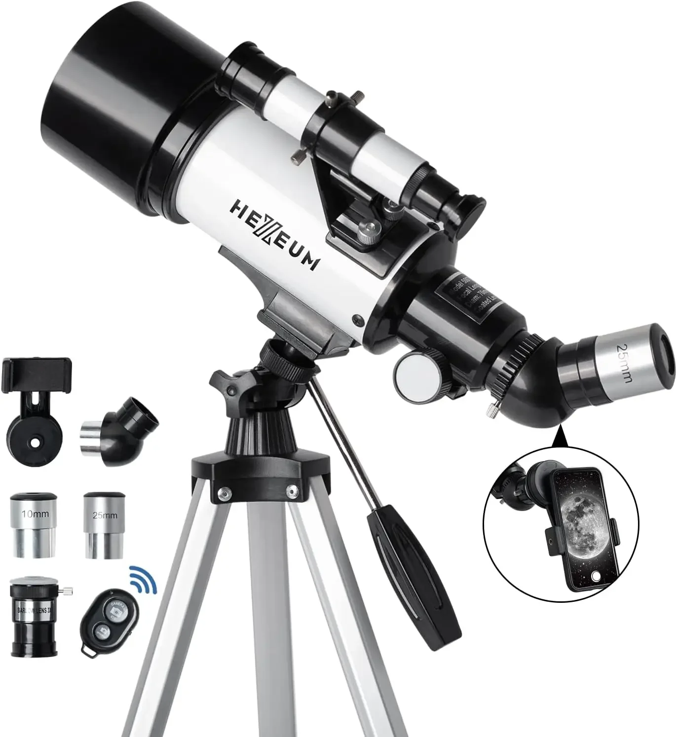 for Kids & Adults Astronomical refracting Portable Telescopes AZ Mount Fully Multi-Coated Optics