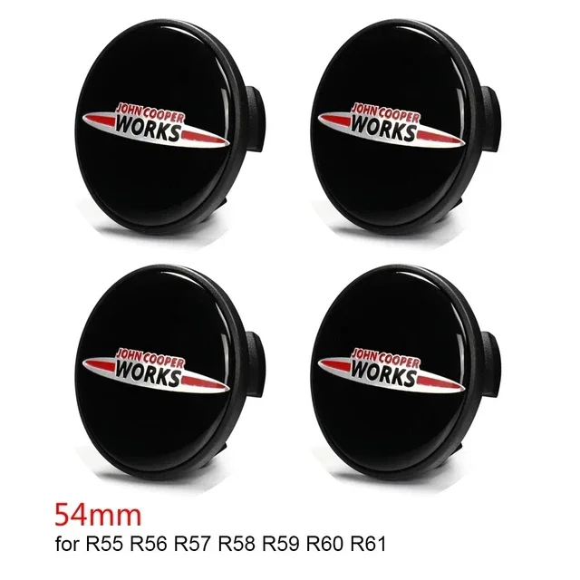 4 pçs 54mm 56mm mini s carro emblema roda centro hub tampa da roda crachá capas para jcw um countryman r55 r60 r61 f54 f55 f56 f57 f60