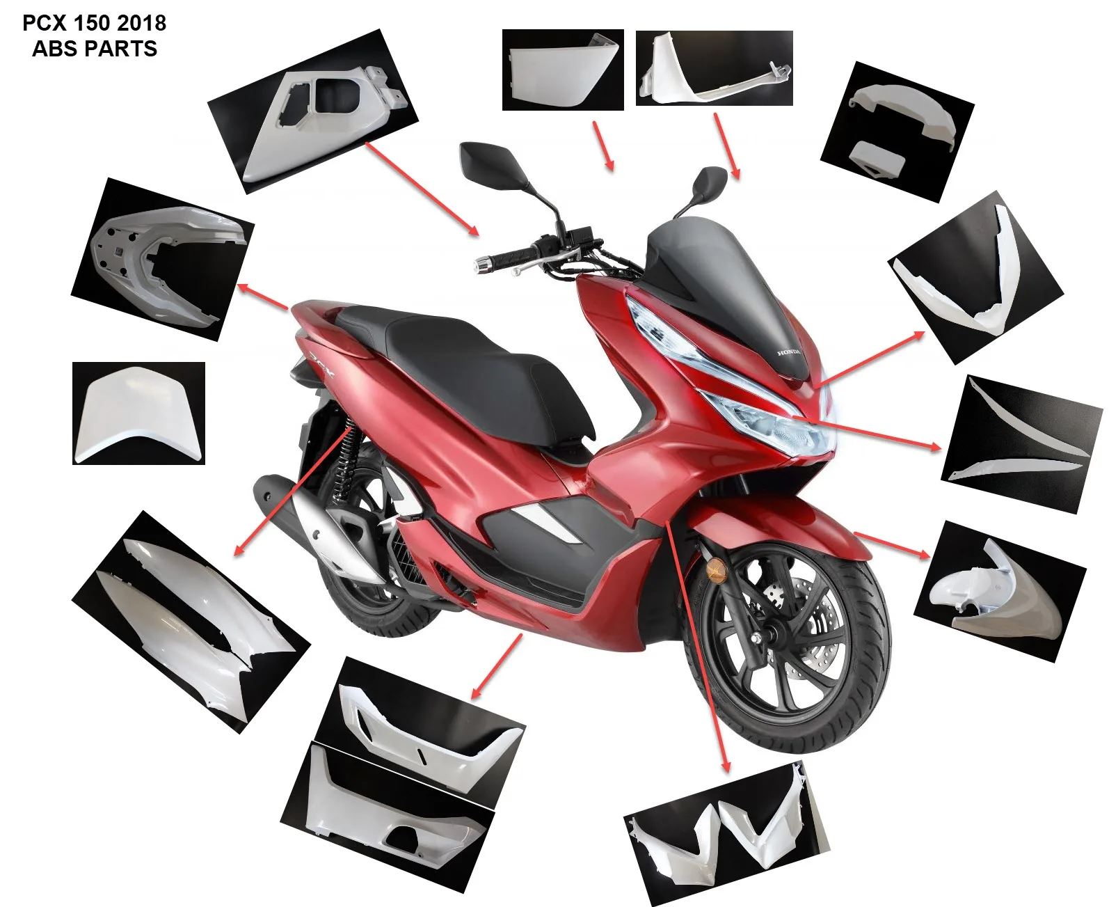 

For Honda Motorcycle Fairings Kit Body Cowl Cover PCX125 PCX150 PCX160 Body Works 2018-2025 K97 ABS Accessories & Spare Parts