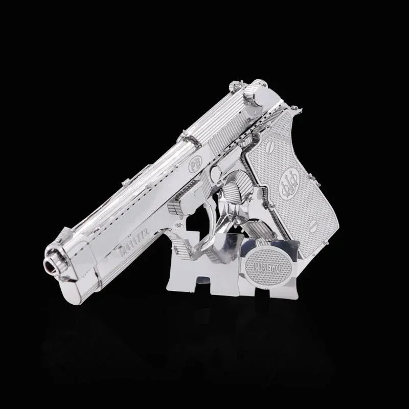 Pistol 3D Metal Puzzle DIY Handmade Military Assembly Model Laser Cutting Kits Puzzles Jigsaw Toy For Children Adult