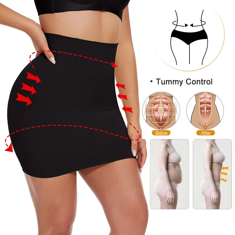 Half Slip Shape wear für Frauen unter Kleidern eingebautes Höschen hohe Taille Bauch Kontrolle Slips Röcke Butt Lifter Body Shaper Kleid