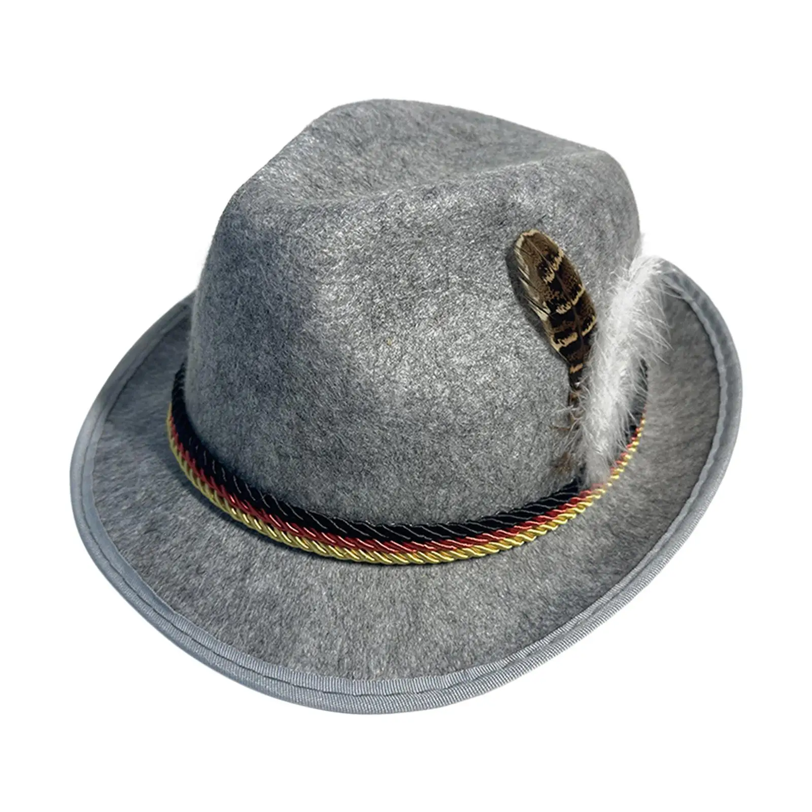 Sombrero de Fedora de Oktoberfest para hombre, sombrero de Jazz, Sombrero de Panamá Derby, sombreros de bombín rizados, disfraz de Halloween, gorra de Cosplay para eventos al aire libre, Alemán