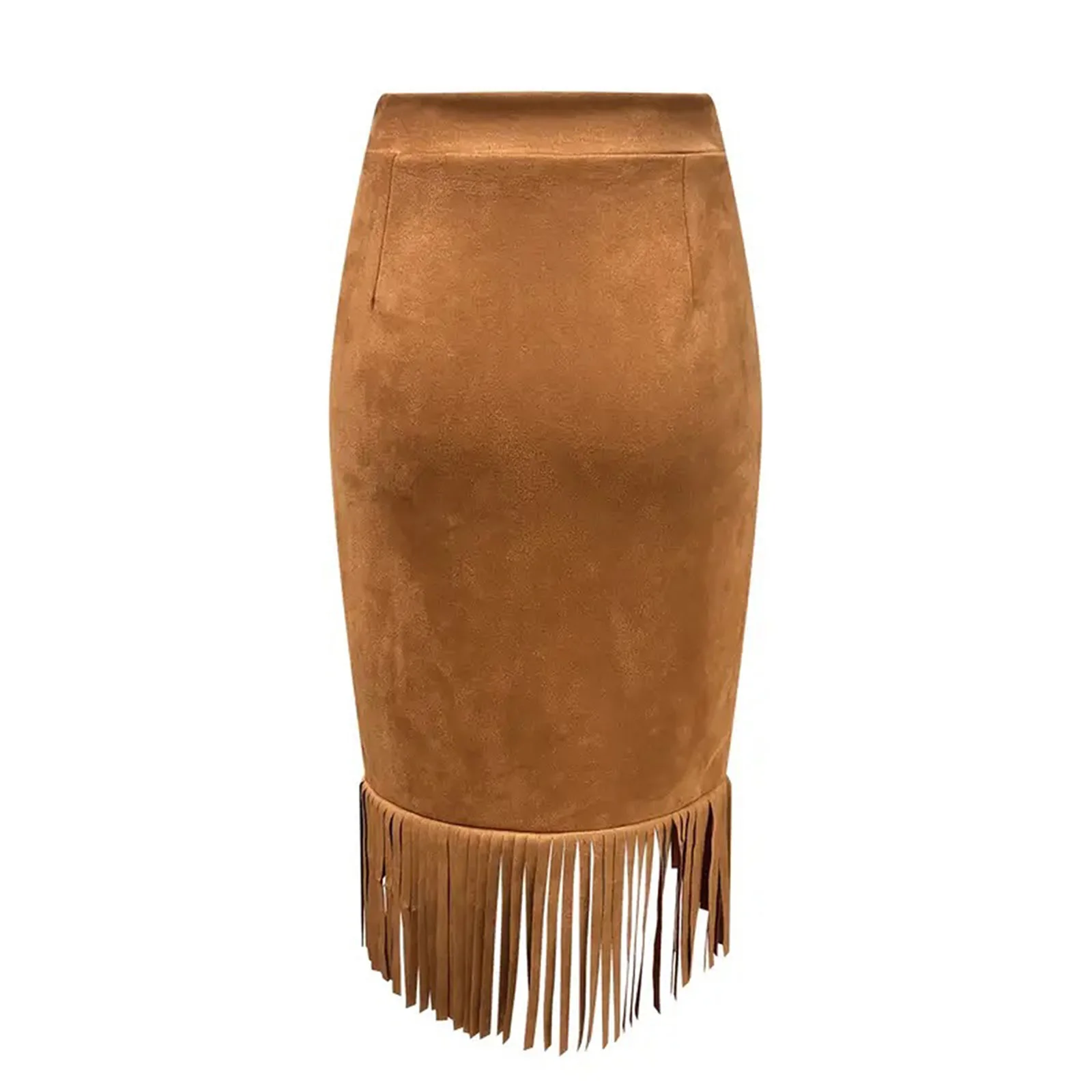 أزياء المرأة خمر راعية البقر شرابة تنّورة مجسّمة هامش التفاف هيم الجانب سستة فو الجلد المدبوغ Bodycon تنورة ل نادي حزب الشارع الشهير #6