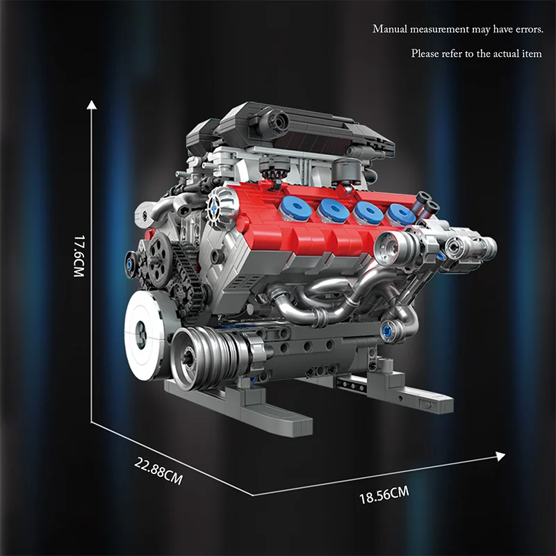 High Performance Hybrid Fury Turbocharged Building Blocks Motorized Simulation Engine with DIY Technical Parts Educational Gifts