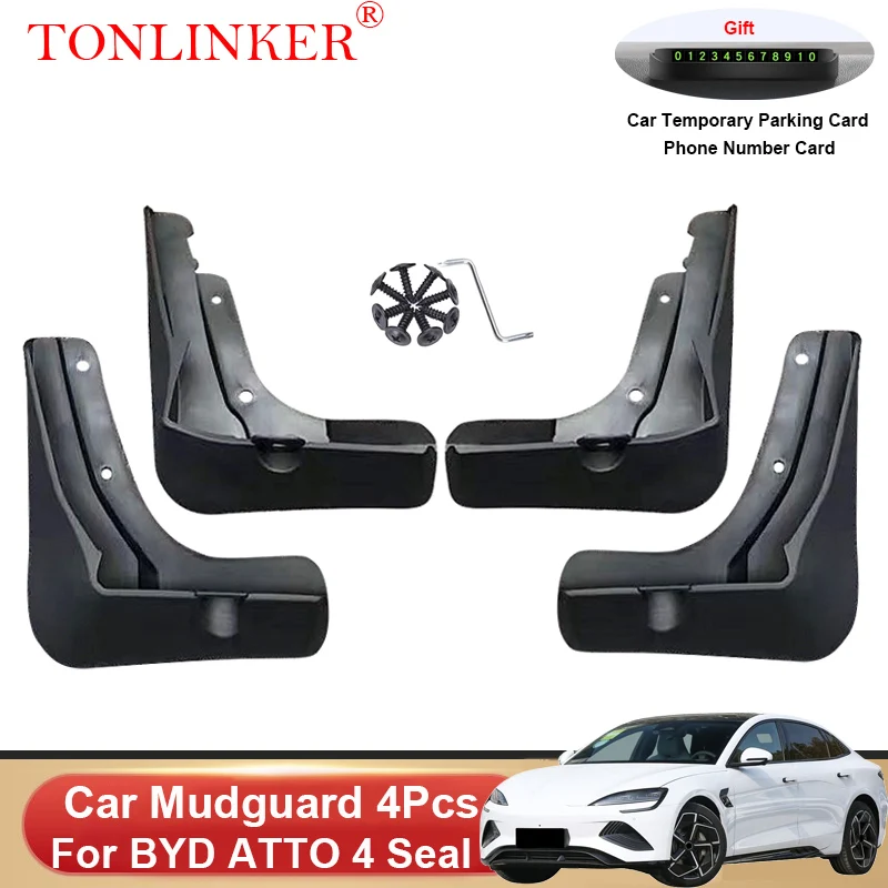 

TONLINKER Car Mudguard For BYD Seal Atto 4 ATTO4 2022 2023-Present Mudguards Splash Guards Fender Mudflaps 4Pcs Accessories