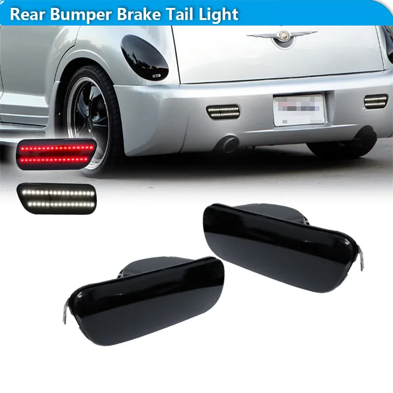 

For Chrysler PT Cruiser Red LED Rear Bumper Reflector Tail/Brake Lights Rear Fog Lights w/ White Bcakup Reverse Lights 2006-2010