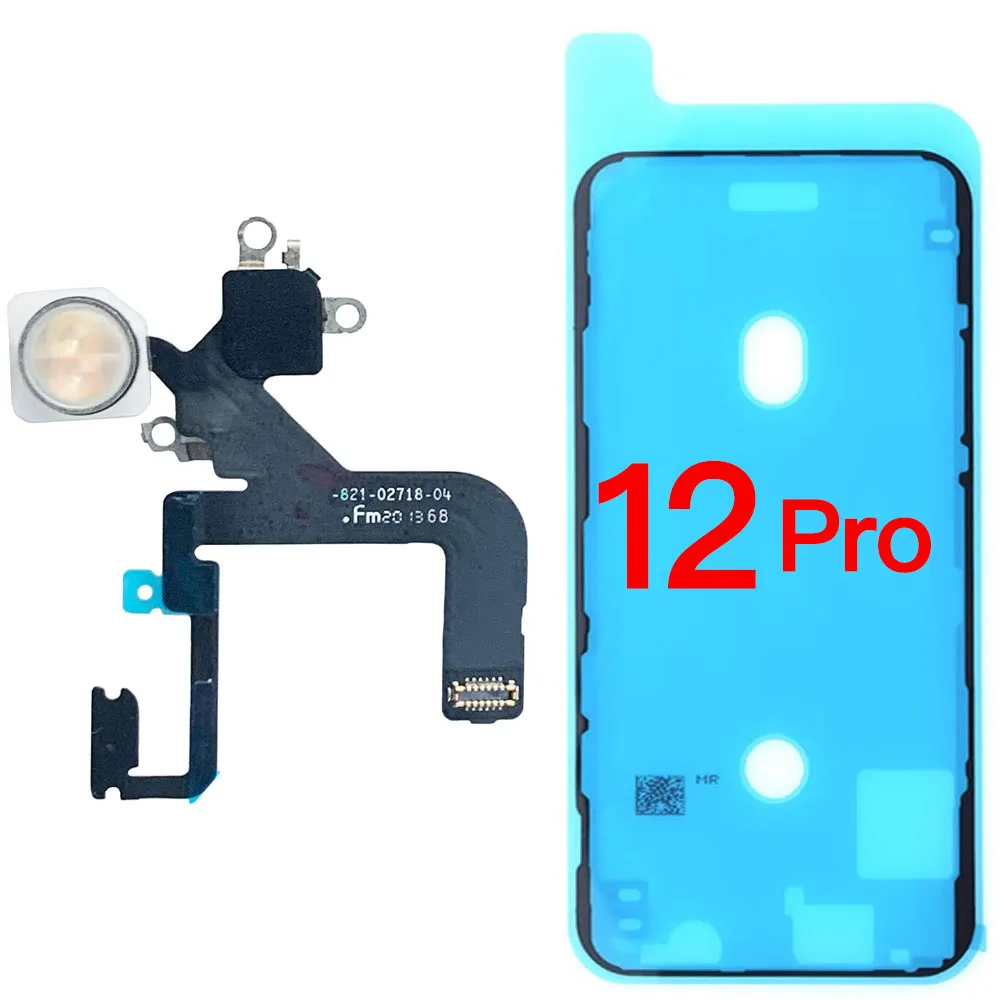 Flash Light Flex Cable Replacement Part For iPhone 12 Mini Pro Max LED Flashlight  + Waterproof Tape