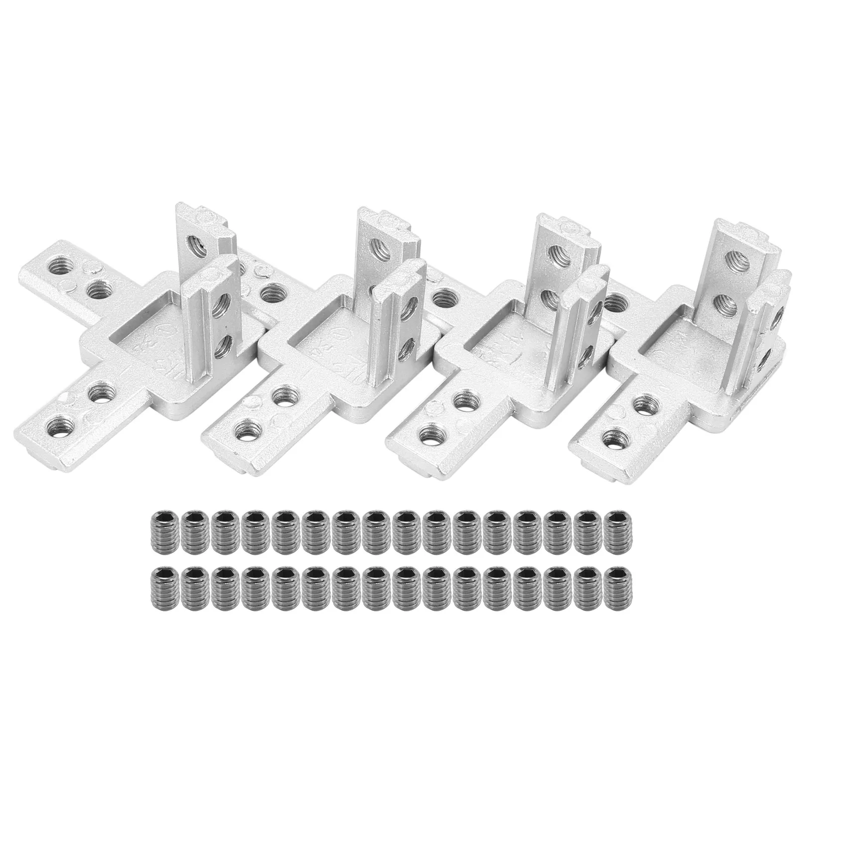 4-Pack 3030 Series 3-Way End Corner Bracket Connector With Screws For Standard 8Mm T Slot Aluminum Extrusion Profile