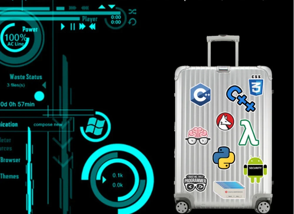 50 قطعة مبرمج الإنترنت جافا ملصقات المهوس Php دوكر Html بيتكوين لغة البرمجة للهاتف المحمول سيارة لعبة الشارات