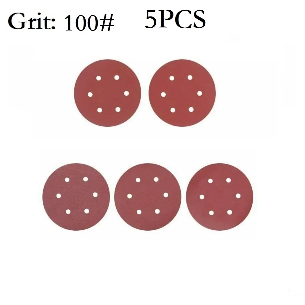 5PCS 9inch 6 Hole Sanding Paper 40-2000grit Grits Abrasive Sheets Electric Wall Polisher Hook And Loop Sandpaper Backing
